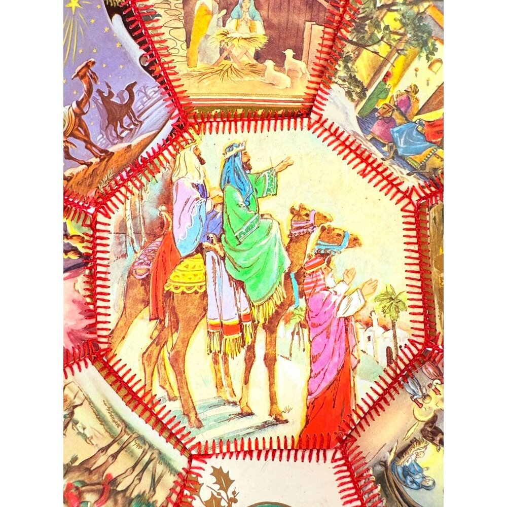 Christmas Card Basket Vintage Handmade Crochet Greeting Card Basket Bowl Christm - Picture 12 of 16